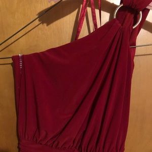Nine West long formal dress red